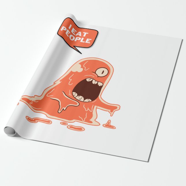 Papel De Presente Monster come pessoas (Desenrolado)