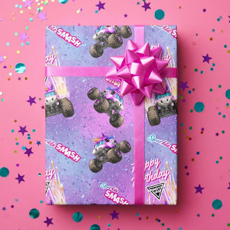 Papel De Presente Monster Jam - Sparkle Smash Aniversário