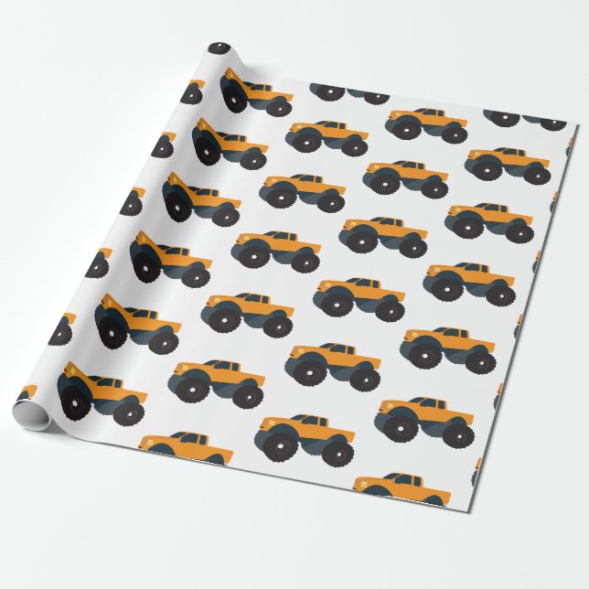 Papel De Presente Monster Truck Vehicle (Desenrolado)