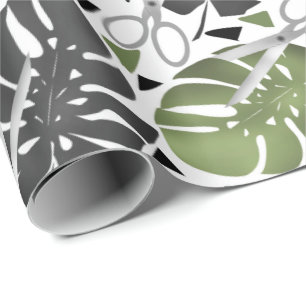 Papel De Presente Monstera impressão tropical deixa tesoura exo selv