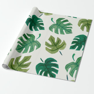 Papel De Presente Monstera watercolor textura manual desenhada sem s