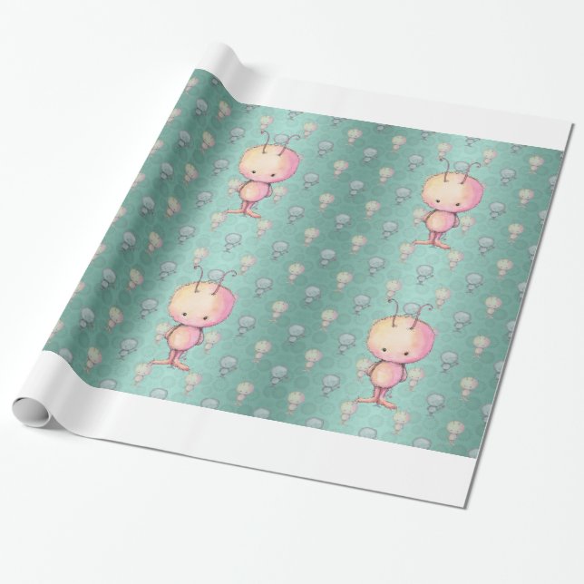 Papel De Presente Monstrinhos Fofos e Peludos (Desenrolado)