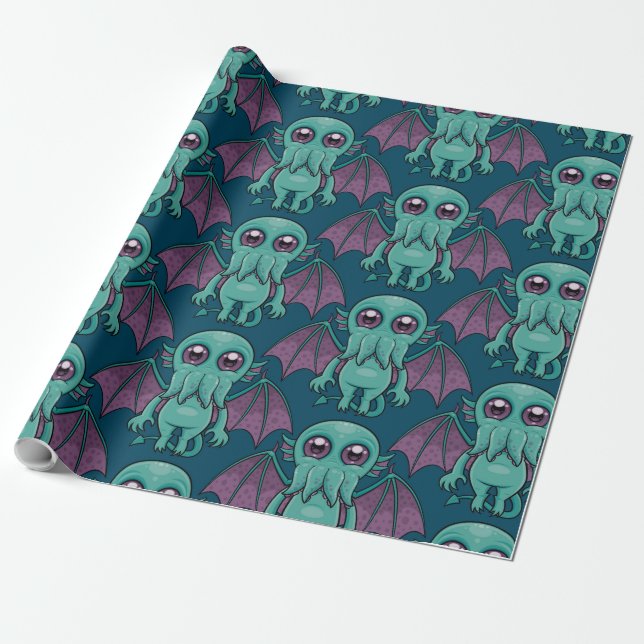 Papel De Presente Monstro de Cthulhu, Bebê Cento (Desenrolado)