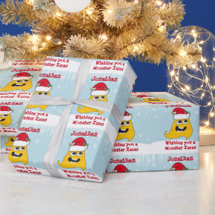 Papel De Presente Monstro de Xmas Personalizado e Bonito