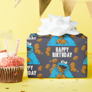 Papel De Presente Monstro dos Biscoitos Comendo Todos os Biscoitos