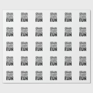 Papel De Presente Monstros Apenas Querem se Divertir Vintage Hallowe