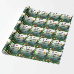 Papel De Presente Montanha, Floresta e Sunset