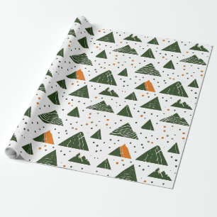 Papel De Presente Montanha mínima, verde