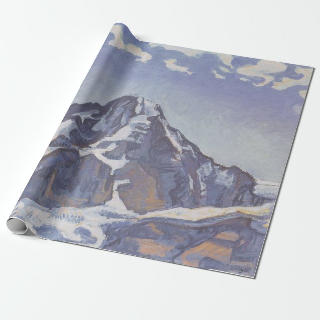 Papel De Presente Montanha Monge Com Nuvens (Ferdinand Hodler) (Desenrolado)