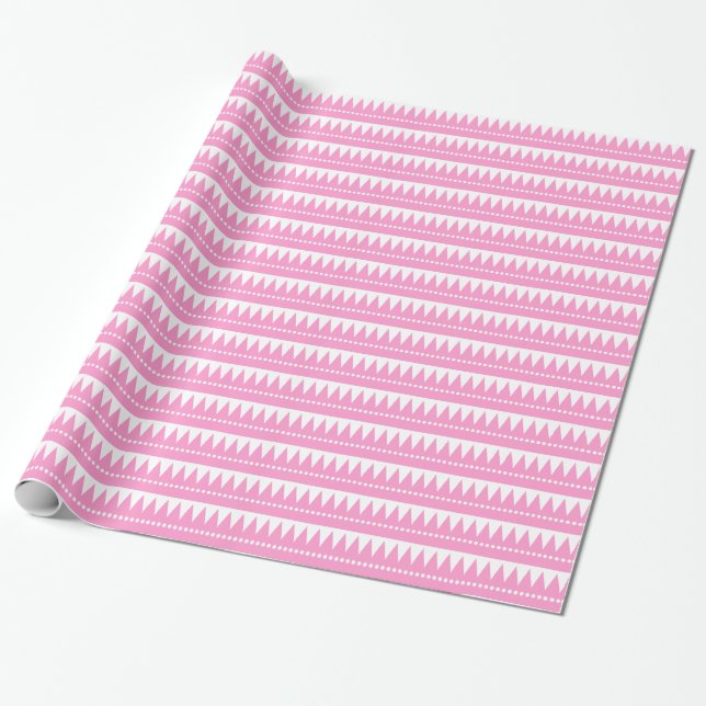 Papel De Presente Montanhas Asteca - Rosa em Branco (Desenrolado)