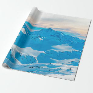Papel De Presente Montanhas com picos de neve e arranha-sol,alpino