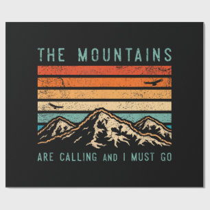 Papel De Presente Montanhas estão Chamando & Eu Devo Ir Retro Vintag