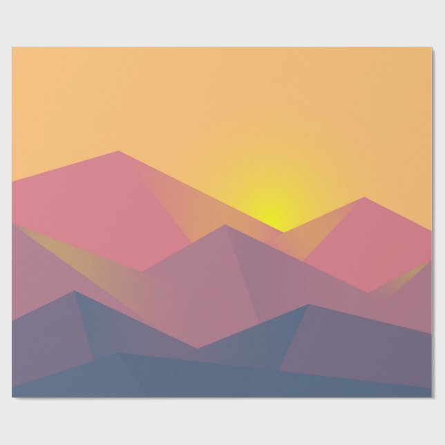 Papel De Presente Montanhas Rústicas Geométricas Minimalistas (Aberto)