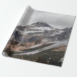Papel De Presente MONTANTES DE cinzas COM NEVE EM TORNO DE TR