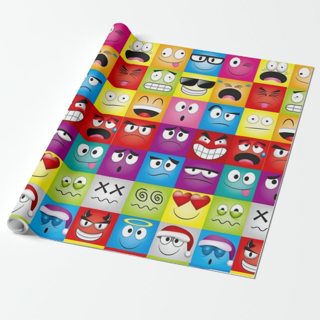 Papel De Presente Moods and Emoticons (Desenrolado)