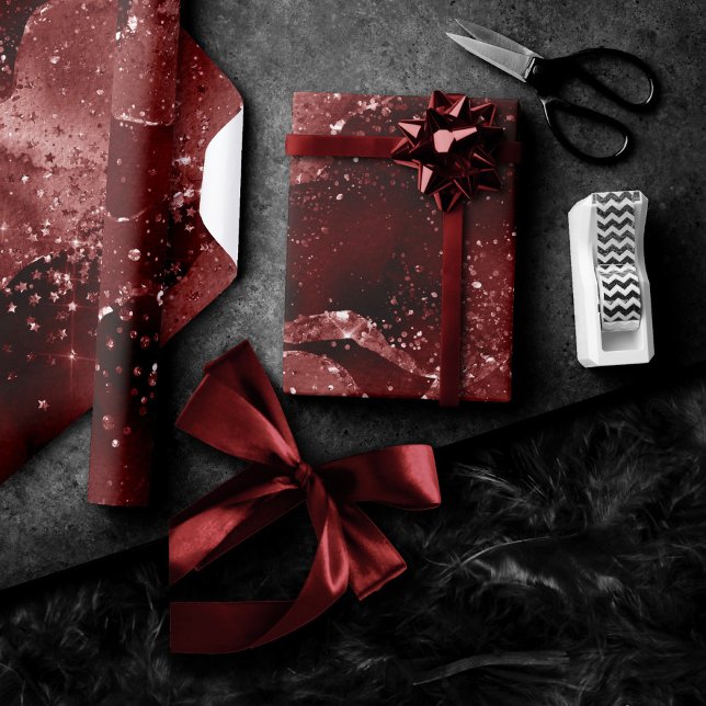 Papel De Presente Moody Agate | Tone de Jewel de Hena Red Garnet (Criador carregado)