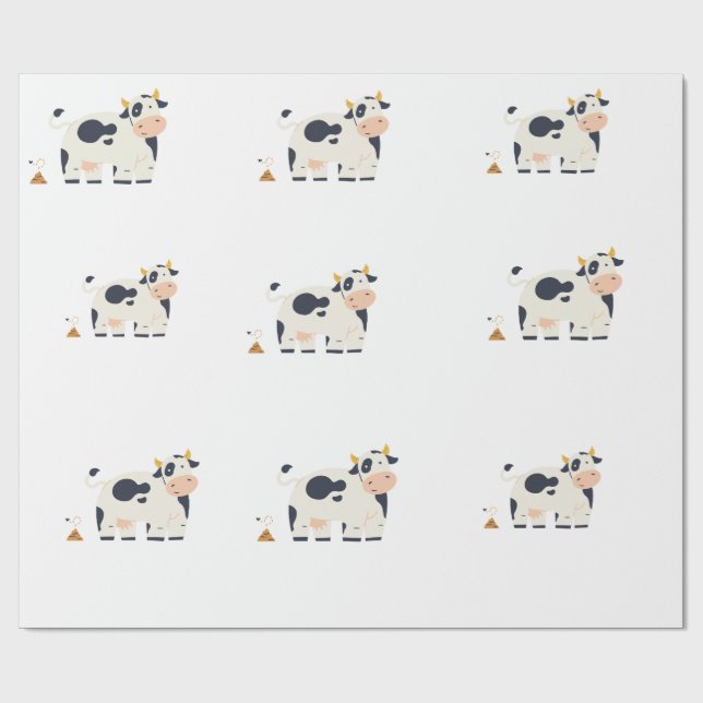 Papel De Presente “Moody Cow” Wrapping Paper  (Aberto)