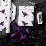 Papel De Presente Moody Felry Christmas | Árvore púrpura de ameixa p<br><div class="desc">Esta é a estação para decorar e entreter! Árvore moderna, escura e modesta de abstrato e com a letra de "Feliz Natal" em uma paleta rica e luxuosa. Esta elegante design festiva apresenta uma árvore de Natal cintilante e caprichosa com uma pintura frisada melhorada com brilho metálico falso. Para outras...</div>