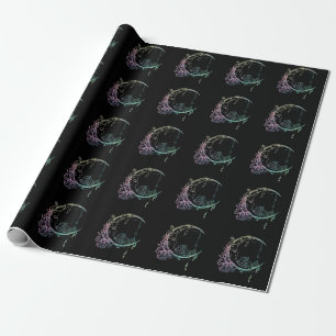 Papel De Presente Moon Gótico Gótica do Crescente Wicca