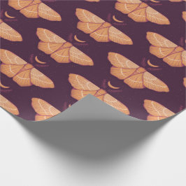 Papel De Presente Moon Moth Witchy Night Art - Ilustração Mágica