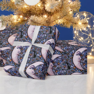 Papel De Presente MoonChild Moon Deusa Arte Lua Roxo