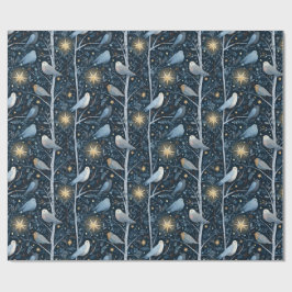 Papel De Presente Moonlit Songbird Forest