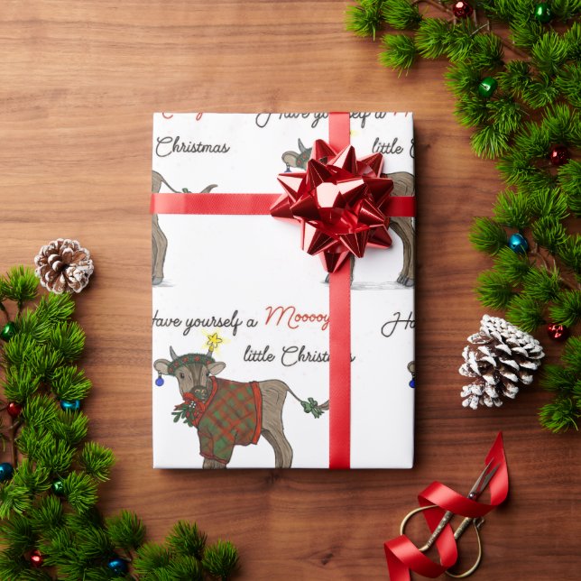 Papel De Presente Moooy Christmas (Presente de Natal)