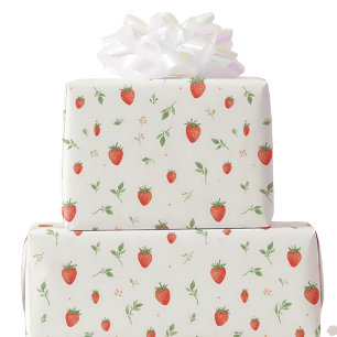 Papel De Presente Morango Cute Doce Patterado