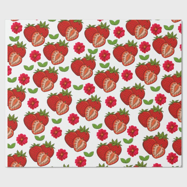 Papel De Presente Morangos  (Aberto)