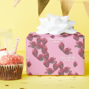 Papel De Presente Morangos Doces Personalizados