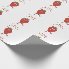 Papel De Presente Morangos Engraçados E Bonitos Apaixonados