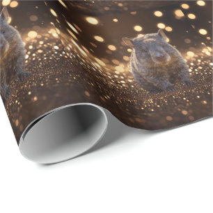 Papel De Presente Morcego De Bebê Castanho Na Blisa Brown Bokeh,