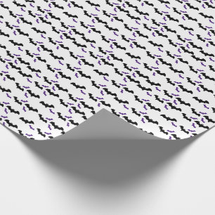 Papel De Presente Morcego de Halloween Impresso