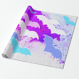 Papel De Presente Morcegos De Pastel De Voo
