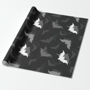 Papel De Presente morcegos pretos gótico de halloween