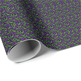 Papel De Presente Morcegos Roxos Neon Coloridos Verde Halloween
