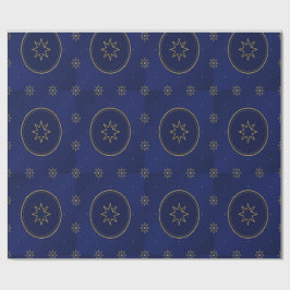 Papel De Presente Moroccan Celestial Gold Star Wrapping Paper