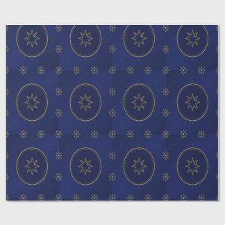 Papel De Presente Moroccan Celestial Gold Star Wrapping Paper