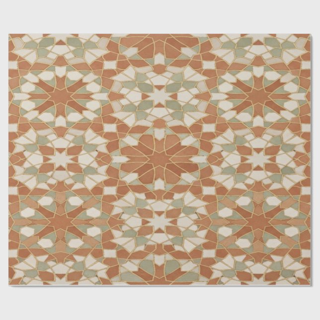 Papel De Presente Moroccan Mosaic Star Gift Wrap (Aberto)