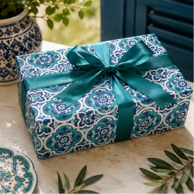 Papel De Presente Moroccan Oasis Mosaic for Luxury Mediterranean  (Criador carregado)