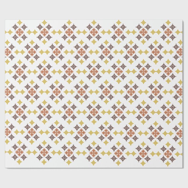 Papel De Presente Mosaic Cross Pattern (Aberto)