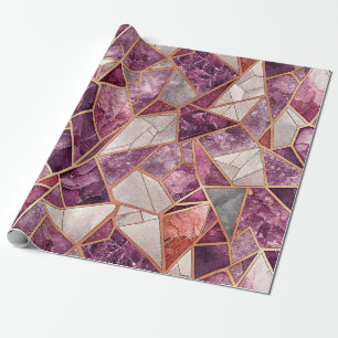 Papel De Presente Mosaico de Ámbar – Vidro Rachado - Roxo