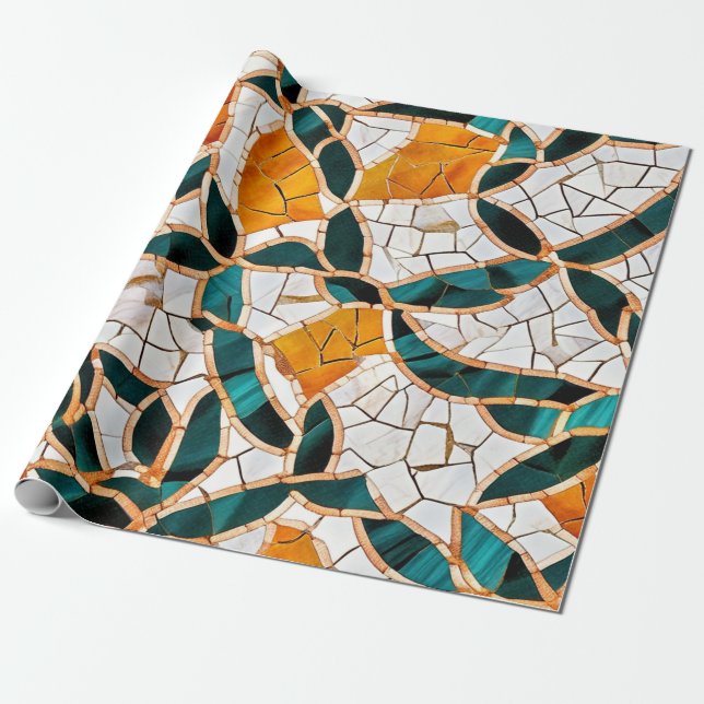 Papel De Presente Mosaico de Cristal Radiante (Desenrolado)