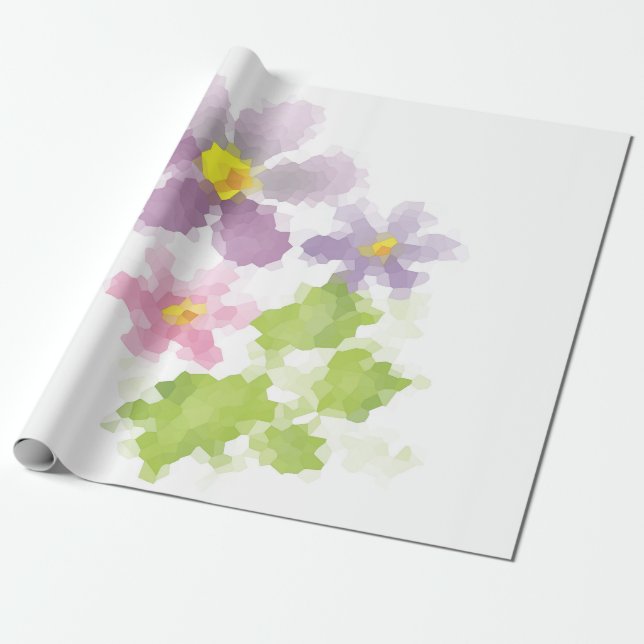 Papel De Presente Mosaico de flor 2 (Desenrolado)
