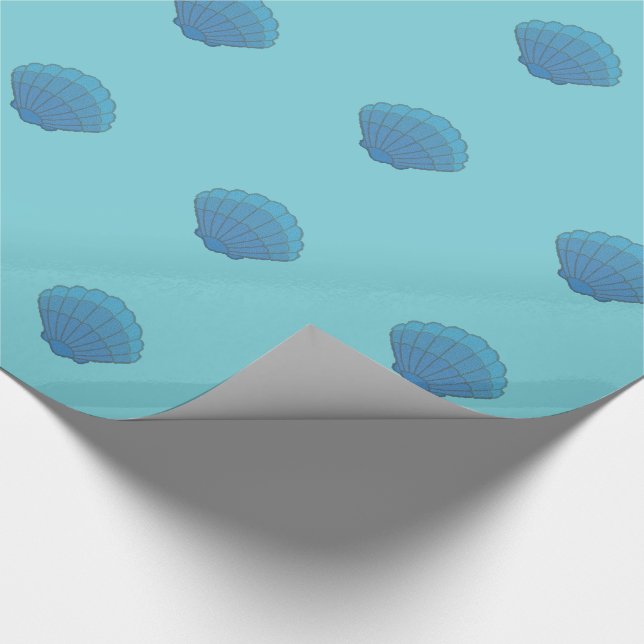 Papel De Presente Mosaico de Seashell Azul (Ponta)