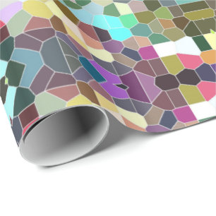 Papel De Presente Mosaico Flor