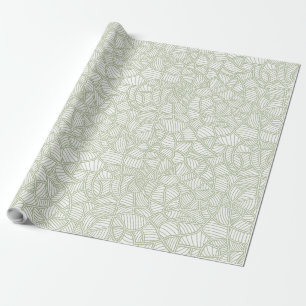 Papel De Presente Mosaico Folha Aleatória Verde Pálido