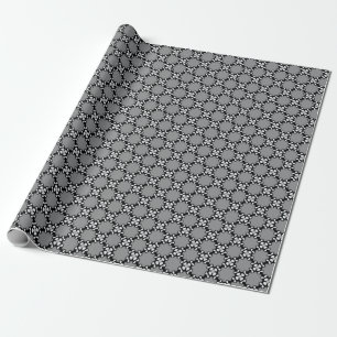Papel De Presente Mosaico Negro e Branco