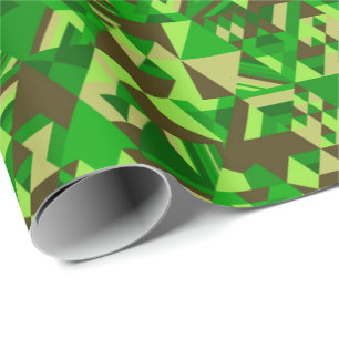 Papel De Presente Mosaico triangular em verde