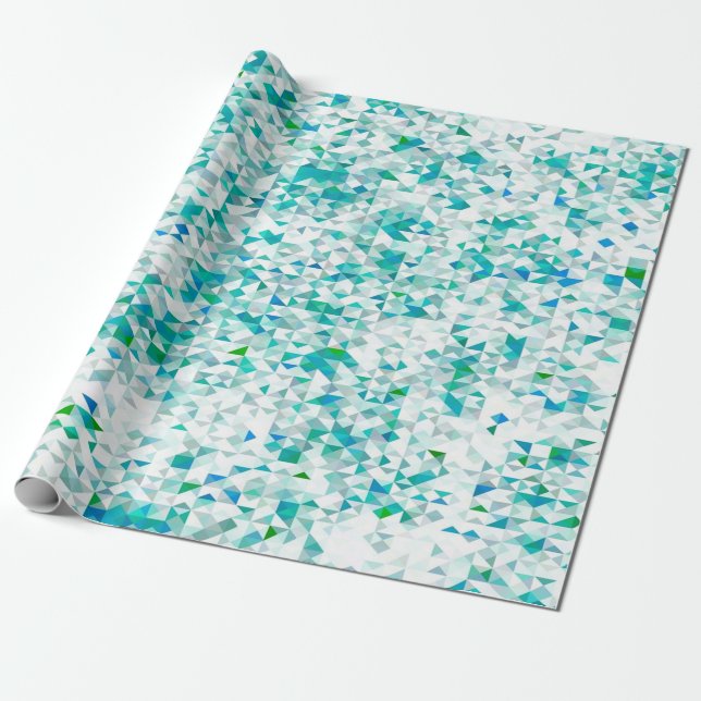 Papel De Presente mosaico, turquesa (Desenrolado)